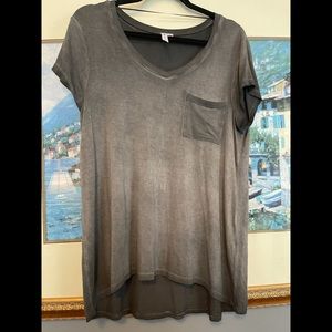 Grey stone-washed faded look tshirt